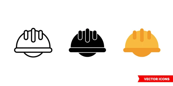 Hard hat icon of 3 types. Isolated vector sign symbol.