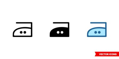 Demir maksimum sıcaklık 150C simge 3 tür. İzole vektör işareti sembolü.