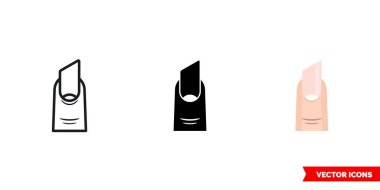 Üç tip ruj tırnağı simgesi. İzole vektör işareti sembolü.