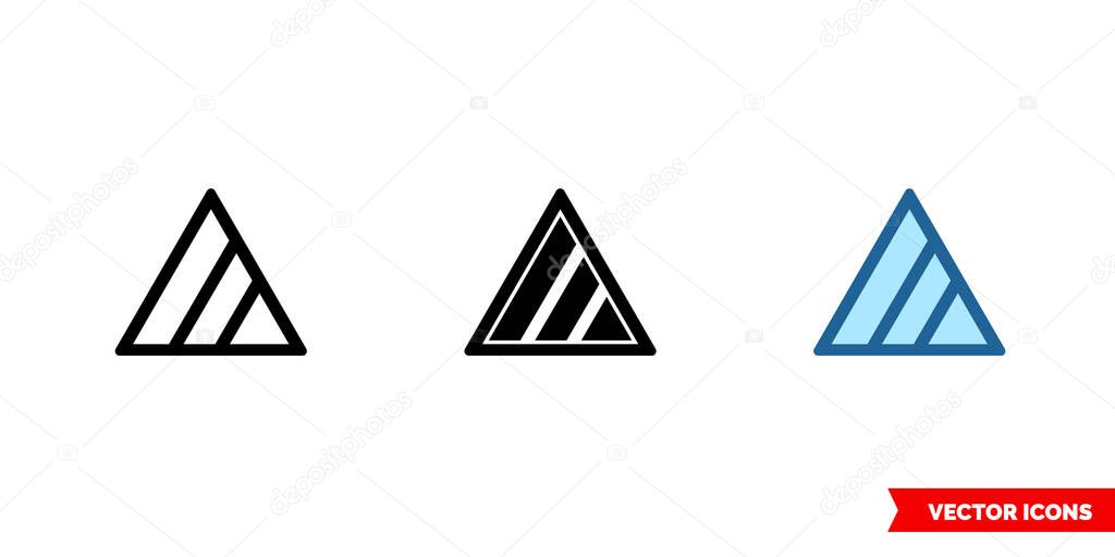 Non chlorine bleach if needed icon of 3 types color, black and white, outline. Isolated vector sign symbol.