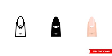 Üç çeşit yuvarlak tırnak ikonu. İzole vektör işareti sembolü.