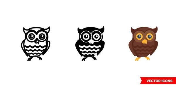 Icône Hibou Types Symbole Signe Vectoriel Isolé — Image vectorielle