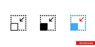 3 tipli boyut simgesi. İzole vektör işareti sembolü.