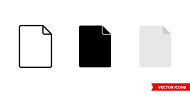 3 tip boş simge. İzole vektör işareti sembolü.