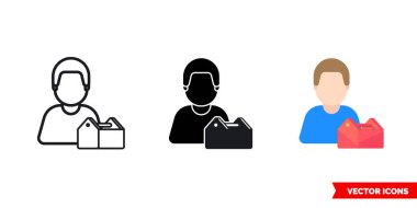 Marangoz 3 tipli bir ikon onarıyor. İzole vektör işareti sembolü.