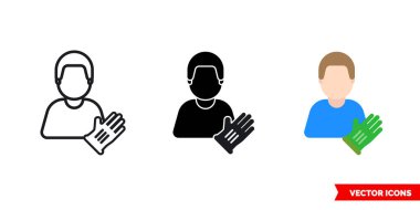 3 tip bahçıvan ikonu. İzole vektör işareti sembolü.