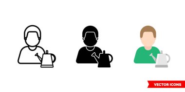 3 tip bahçıvan ikonu. İzole vektör işareti sembolü.