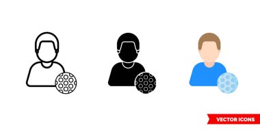 Üç tip golf ikonu. İzole vektör işareti sembolü.