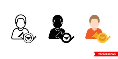 Hornist rüzgar karıştırıcı 3 tip ikon. İzole vektör işareti sembolü.