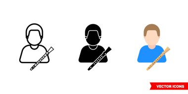 Hornist rüzgar karıştırıcı 3 tip ikon. İzole vektör işareti sembolü.