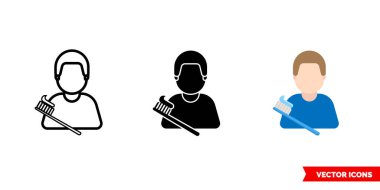 3 tip hijyen ikonu. İzole vektör işareti sembolü.