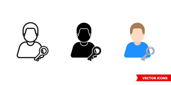 Icône Gardien Clé Types Symbole Signe Vectoriel Isolé — Image vectorielle