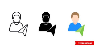 3 tipteki konum simgesi. İzole vektör işareti sembolü.