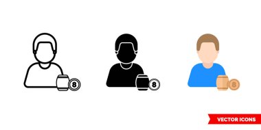 Üç tipli piyango adamı ikonu. İzole vektör işareti sembolü.