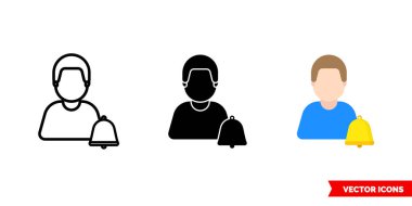 3 tipli bildirim simgesi. İzole vektör işareti sembolü.