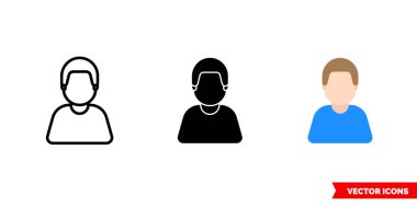 3 tip insan simgesi. İzole vektör işareti sembolü.