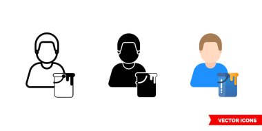 Üç çeşit ressam simgesi. - Evet. İzole vektör işareti sembolü.