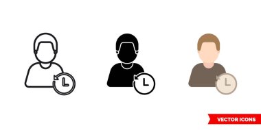 3 tipli kişisel geçmiş simgesi. İzole vektör işareti sembolü.