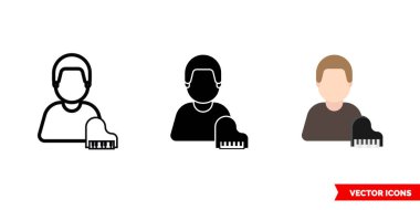 3 tip piyanist ikonu. İzole vektör işareti sembolü.