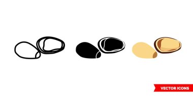 Üç çeşit çam fıstığı ikonu. İzole vektör işareti sembolü.