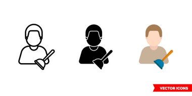 3 tip boru ikonu. İzole vektör işareti sembolü.