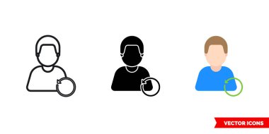 3 tipteki gevşeme simgesini tazele. İzole vektör işareti sembolü.