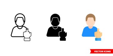 Üç tipli kaba huysuz, kaba bir ikon. İzole vektör işareti sembolü.