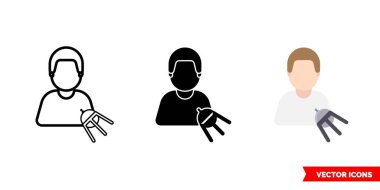 3 tip bilim adamı ikonu. İzole vektör işareti sembolü.