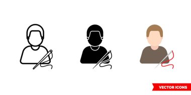 Üç tipli terzi giysisi ikonu. İzole vektör işareti sembolü.