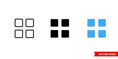 Üç tipli küçük resim simgesi. İzole vektör işareti sembolü.