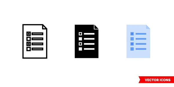 Brève icône de 3 types de couleur, noir et blanc, contour. Symbole de signe vectoriel isolé. — Image vectorielle