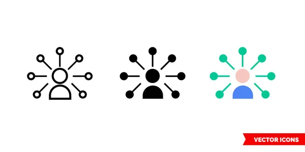 Kundenerkennungssymbol in 3 Farbtypen, schwarz und weiß, umreißt. Isoliertes Vektorzeichensymbol. — Stockvektor