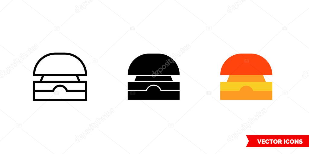 Buzzer icon of 3 types color, black and white, outline. Isolated vector sign symbol.