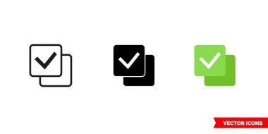 3 tipteki tüm simgeleri kontrol et. İzole vektör işareti sembolü.