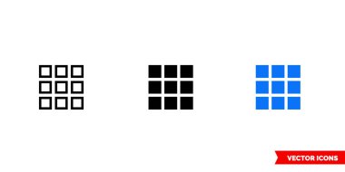 Üç tipli küçük resim simgesi. İzole vektör işareti sembolü.