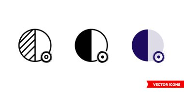 Üç tipli otomatik karşıtlık simgesi. İzole vektör işareti sembolü.