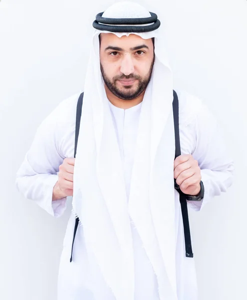 Arabski Facet Plecaku Szykuje Się Szkoły — Zdjęcie stockowe