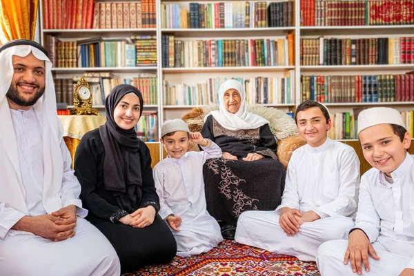 Happy Arabic Muslim Family Togther — Stock Photo, Image