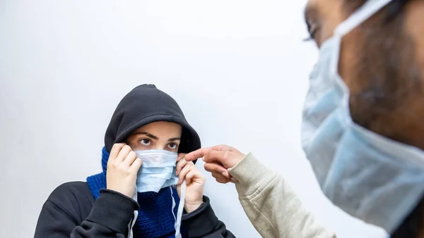 muslim woman and muslim man wearing medical mask