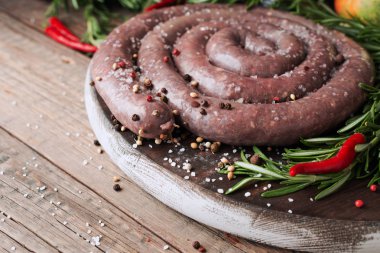 çiğ Dana sosis, seçici odak Afrika boerewors