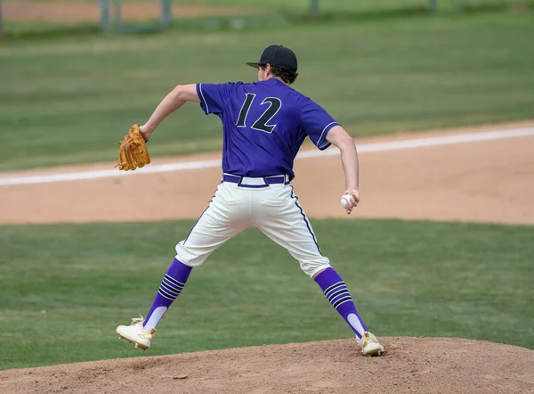 Jugador Béisbol Acción Durante Partido Béisbol — Foto de Stock