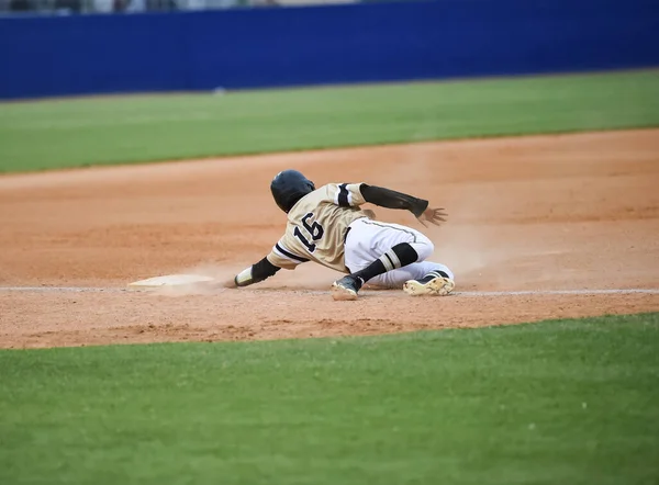 Basebollspelare Aktion Basebollmatch — Stockfoto