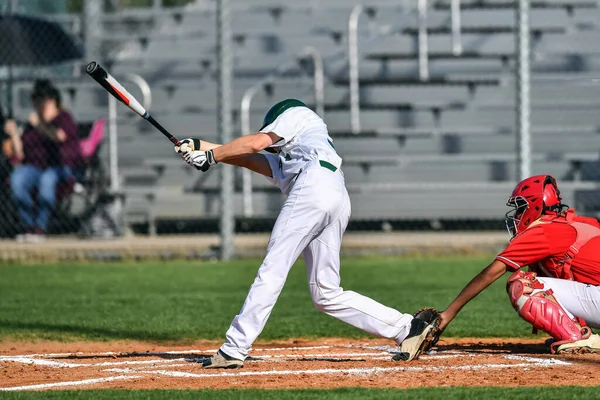 Jugador Béisbol Acción Durante Partido Béisbol — Foto de Stock