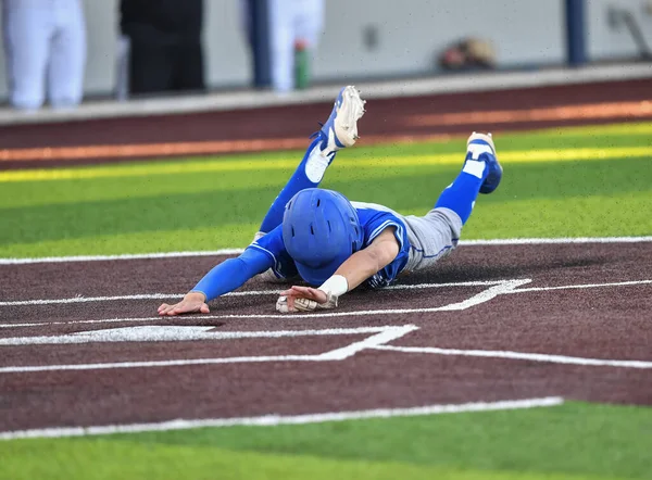 Basebollspelare Aktion Basebollmatch — Stockfoto