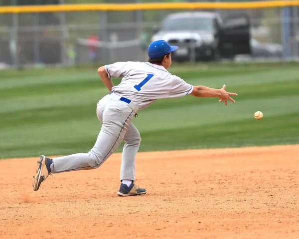 Jugador Béisbol Acción Durante Partido Béisbol — Foto de Stock