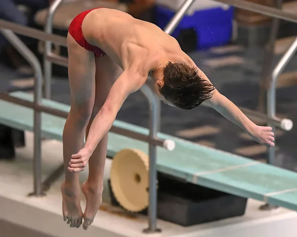 Boy Divers Participant Meeting Plongée Lors Une Compétition Texas Sud — Photo