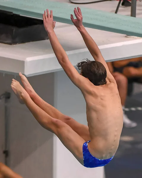 Boy Divers Participant Meeting Plongée Lors Une Compétition Texas Sud — Photo