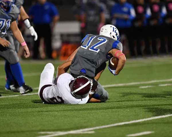 Grandes Photos Action Joueurs Football Faisant Des Jeux Étonnants Pendant — Photo