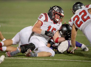 Güney Teksas 'ta oynanan bir maçta futbol oyuncusu