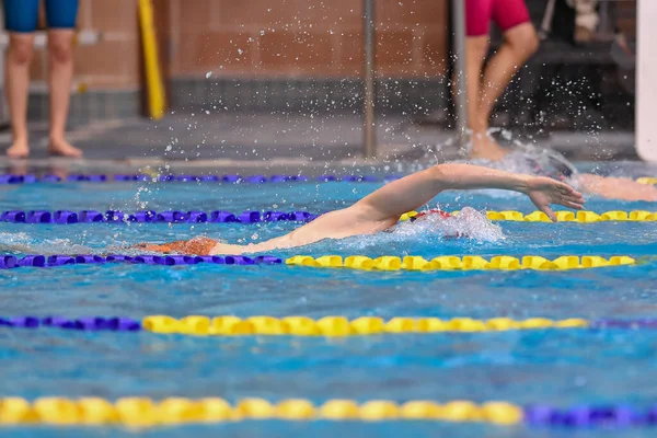 Boy Swimmers Competing Swim Meet South Texas — Stock Photo, Image